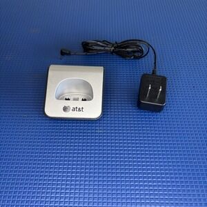 AT&T Cordless Phone Charging Base Unisex OS Silver Excellent 4H20 With Adapter
